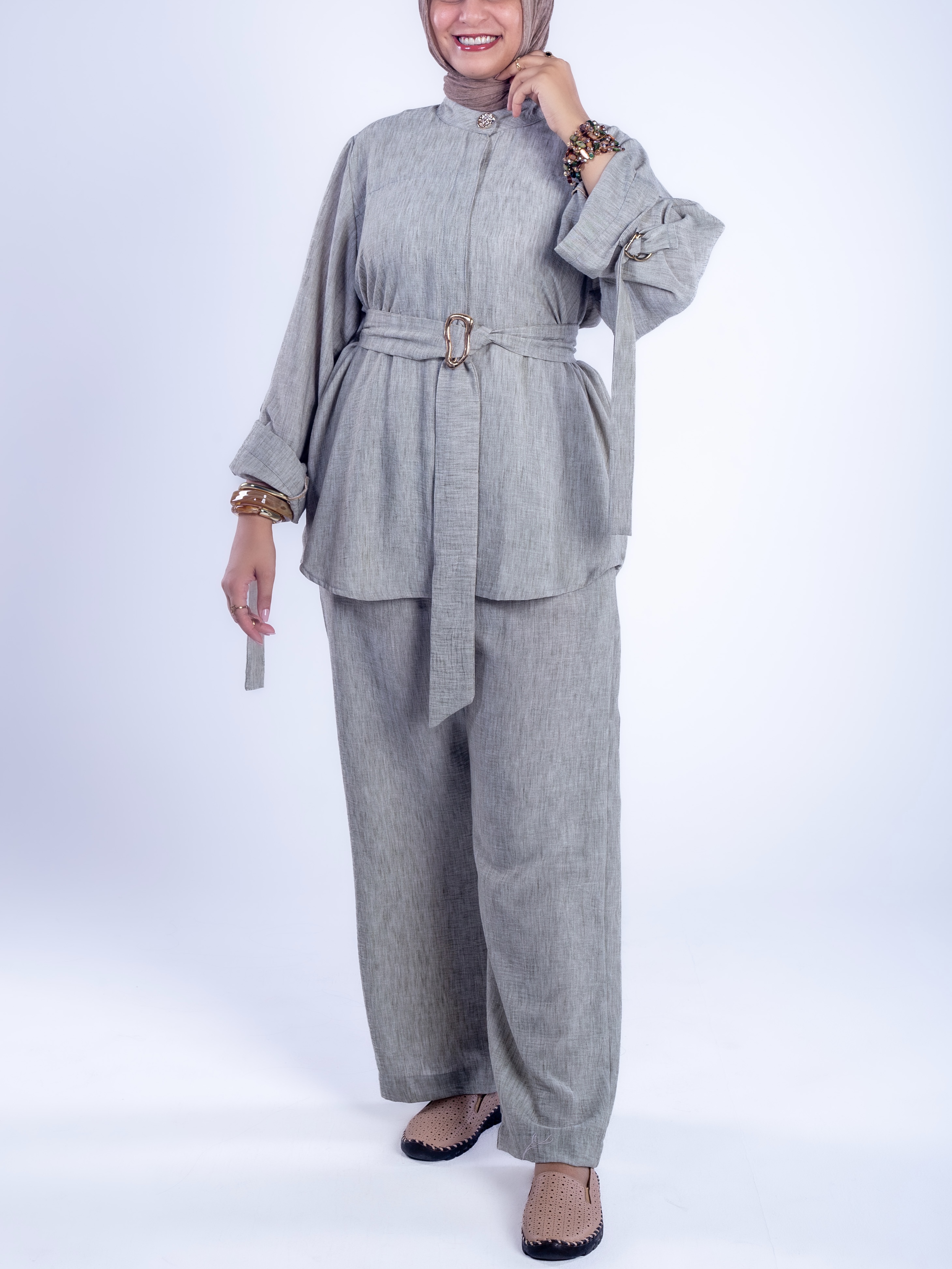 Mint green elegant casual set image 1